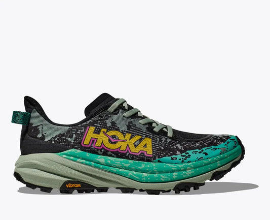 HOKA Women's Speedgoat 6 - Black/Aloe Vera