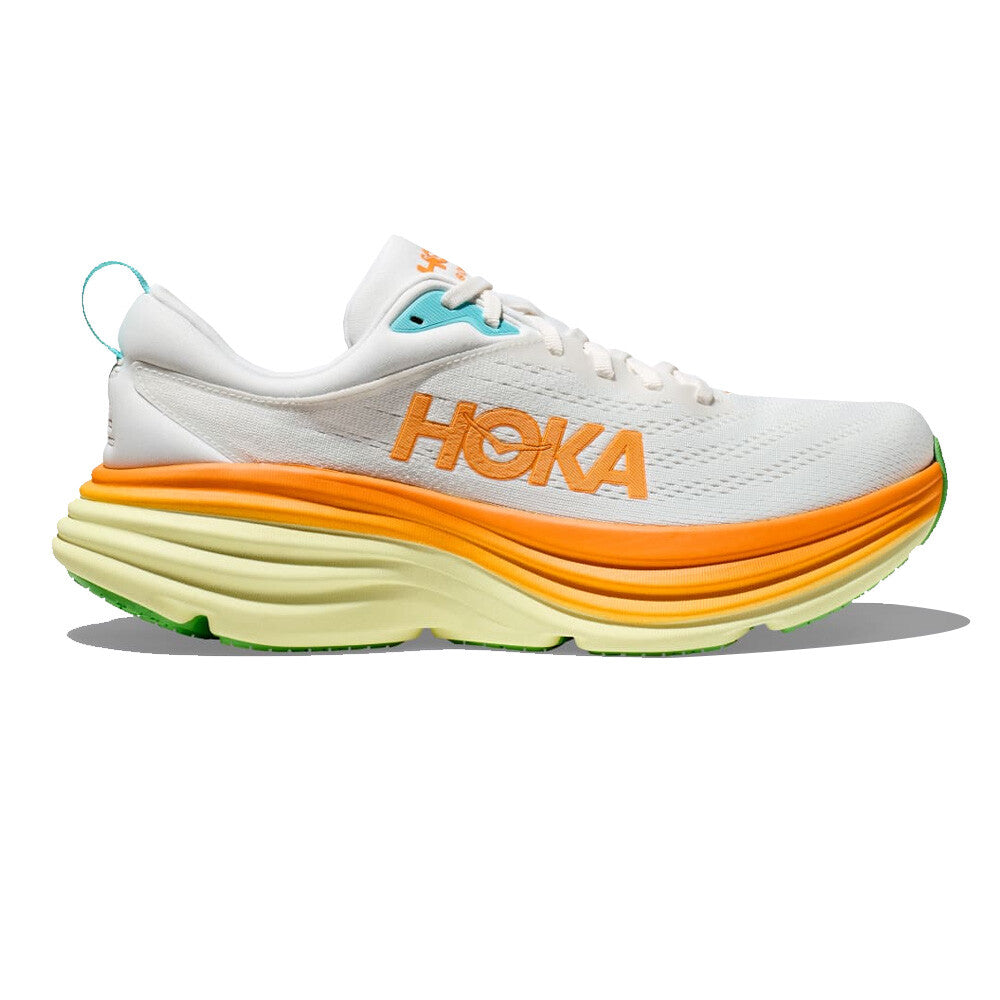 HOKA Men's Bondi 8 - Blanc de Blanc/Solar Flare