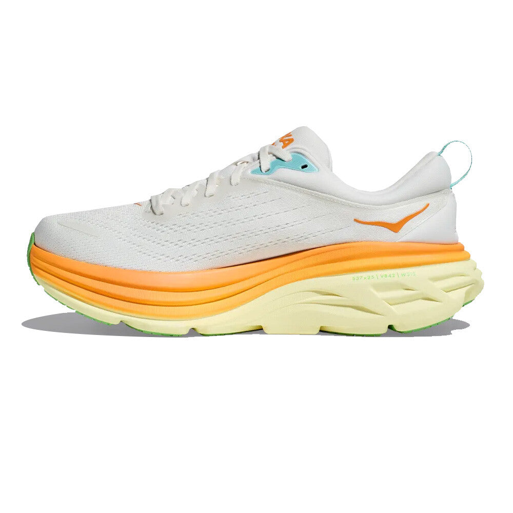 HOKA Men's Bondi 8 - Blanc de Blanc/Solar Flare