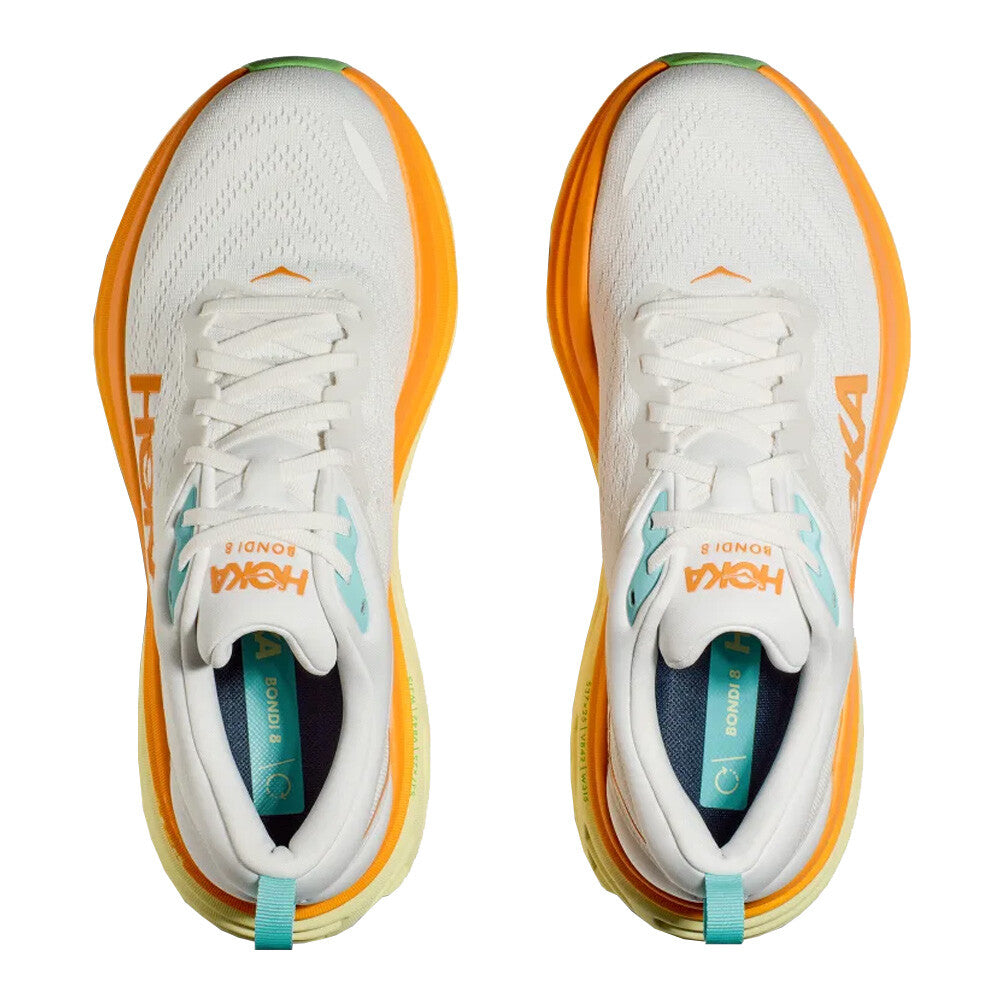 HOKA Men's Bondi 8 - Blanc de Blanc/Solar Flare