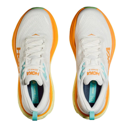 HOKA Men's Bondi 8 - Blanc de Blanc/Solar Flare