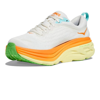 HOKA Men's Bondi 8 - Blanc de Blanc/Solar Flare