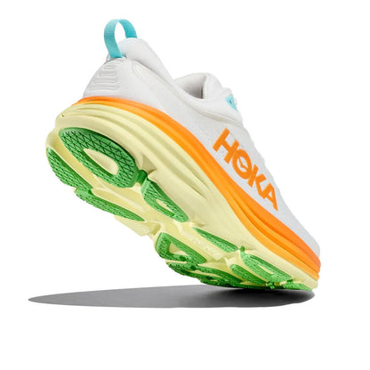 HOKA Men's Bondi 8 - Blanc de Blanc/Solar Flare