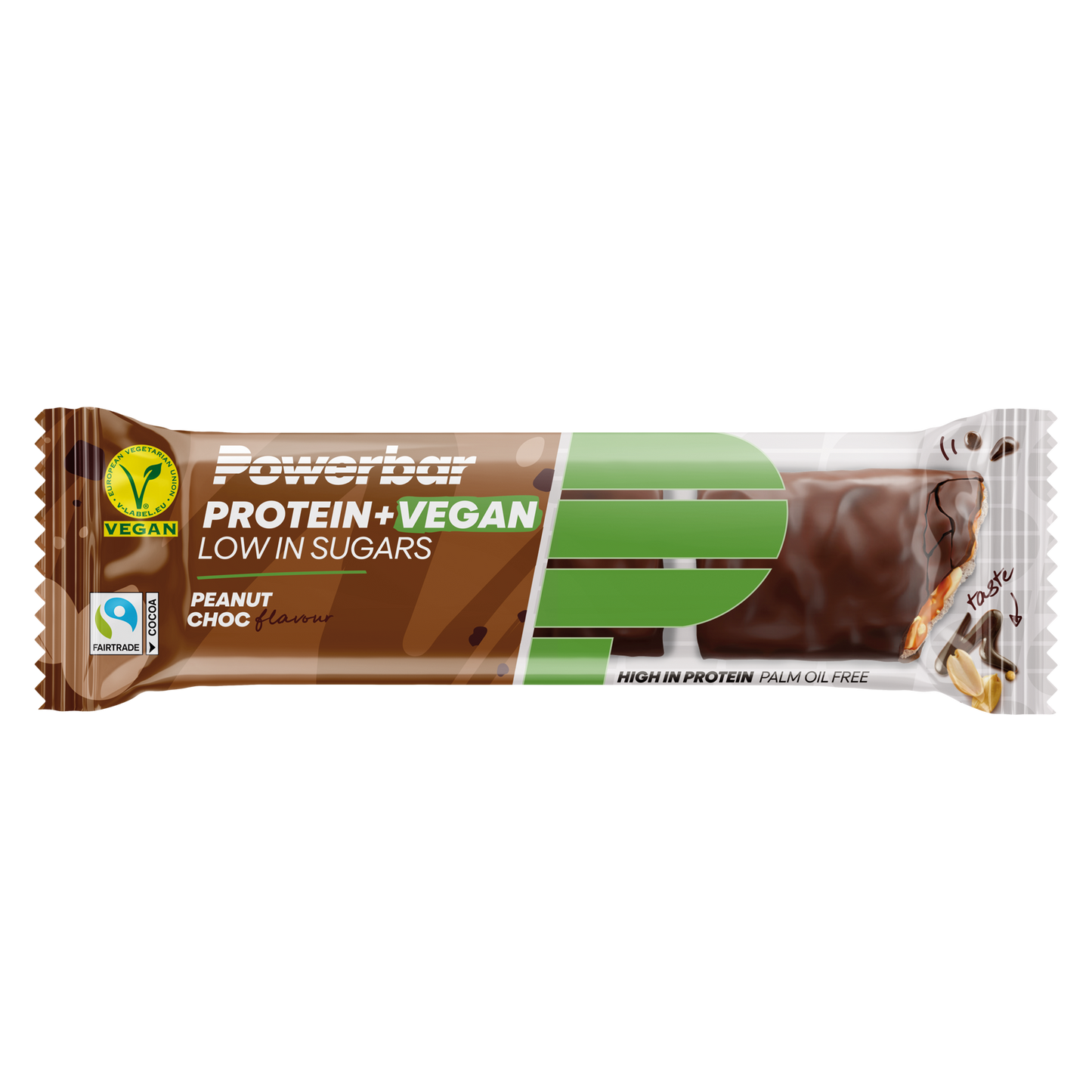 PowerBar PROTEIN+ VEGAN Low in Sugars 42g - Peanut Chocolate