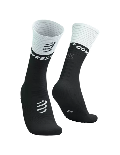 Compressport Unisex's Mid Compression Socks v2.0 - Black/White