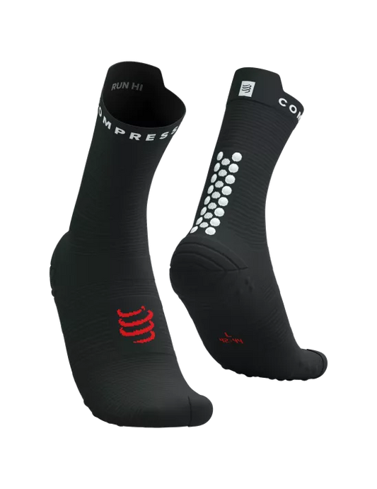 Compressport Unisex's Pro Racing Socks v4.0 Run High - Black/White