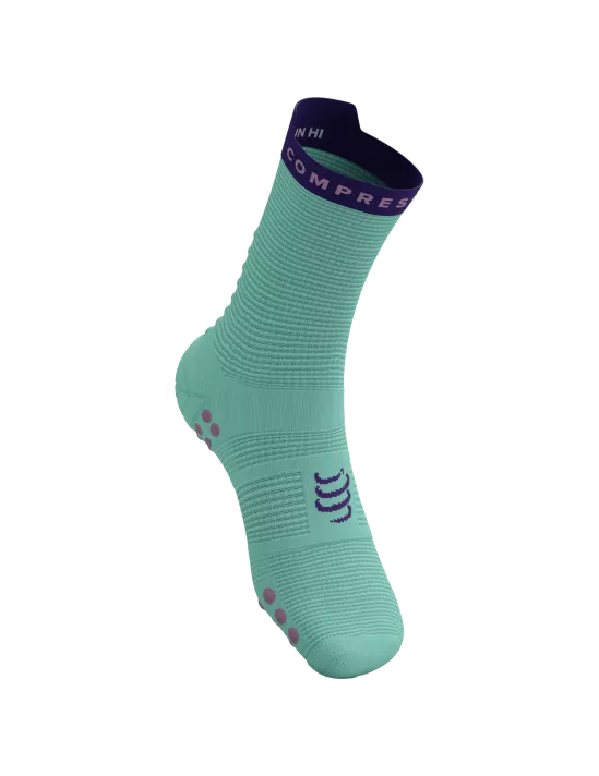 Compressport Unisex's Pro Racing Socks v4.0 Run High - Shell Blue/Purple