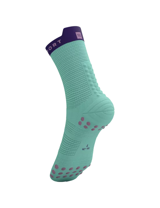 Compressport Unisex's Pro Racing Socks v4.0 Run High - Shell Blue/Purple