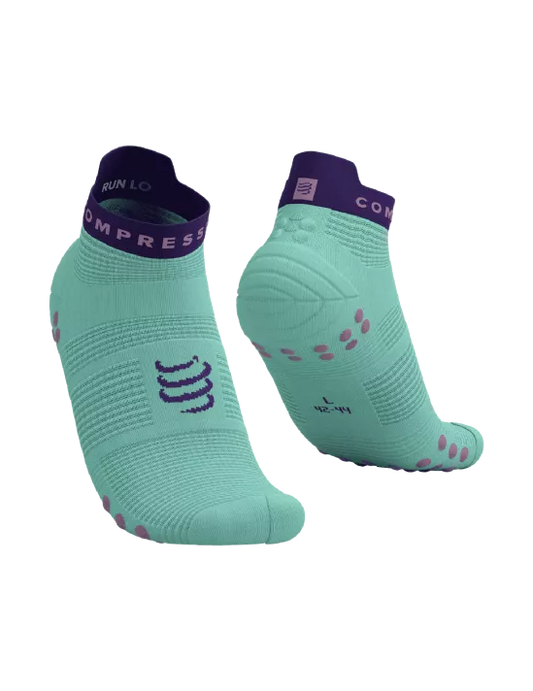 Compressport Unisex's Pro Racing Socks v4.0 Run Low - Shell Blue/Purple