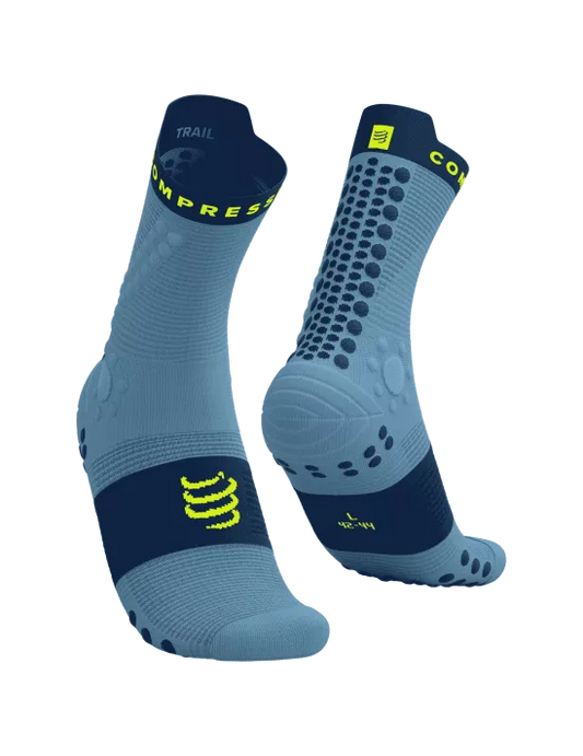 Compressport Unisex's Pro Racing Socks v4.0 Trail - Denim/Poseidon