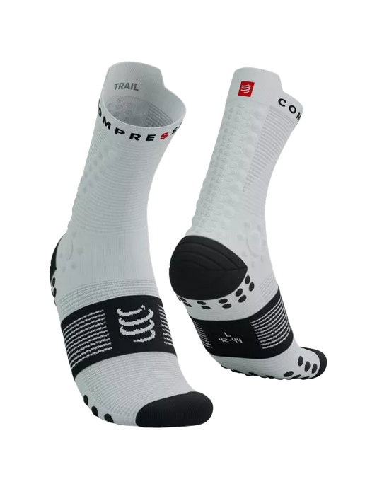 Compressport Unisex's Pro Racing Socks v4.0 Trail - White/Black