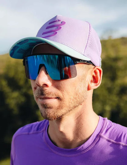 Compressport Unisex's Trucker Cap - Lupine/Royal Lilac/Eggshell Blue