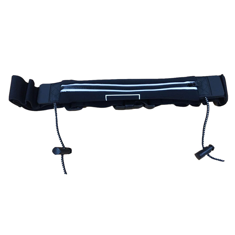 Running belt outlet bib holder