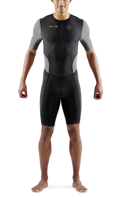 Skins Men's TRI Brand S/S Tri Suit - Black/Carbon