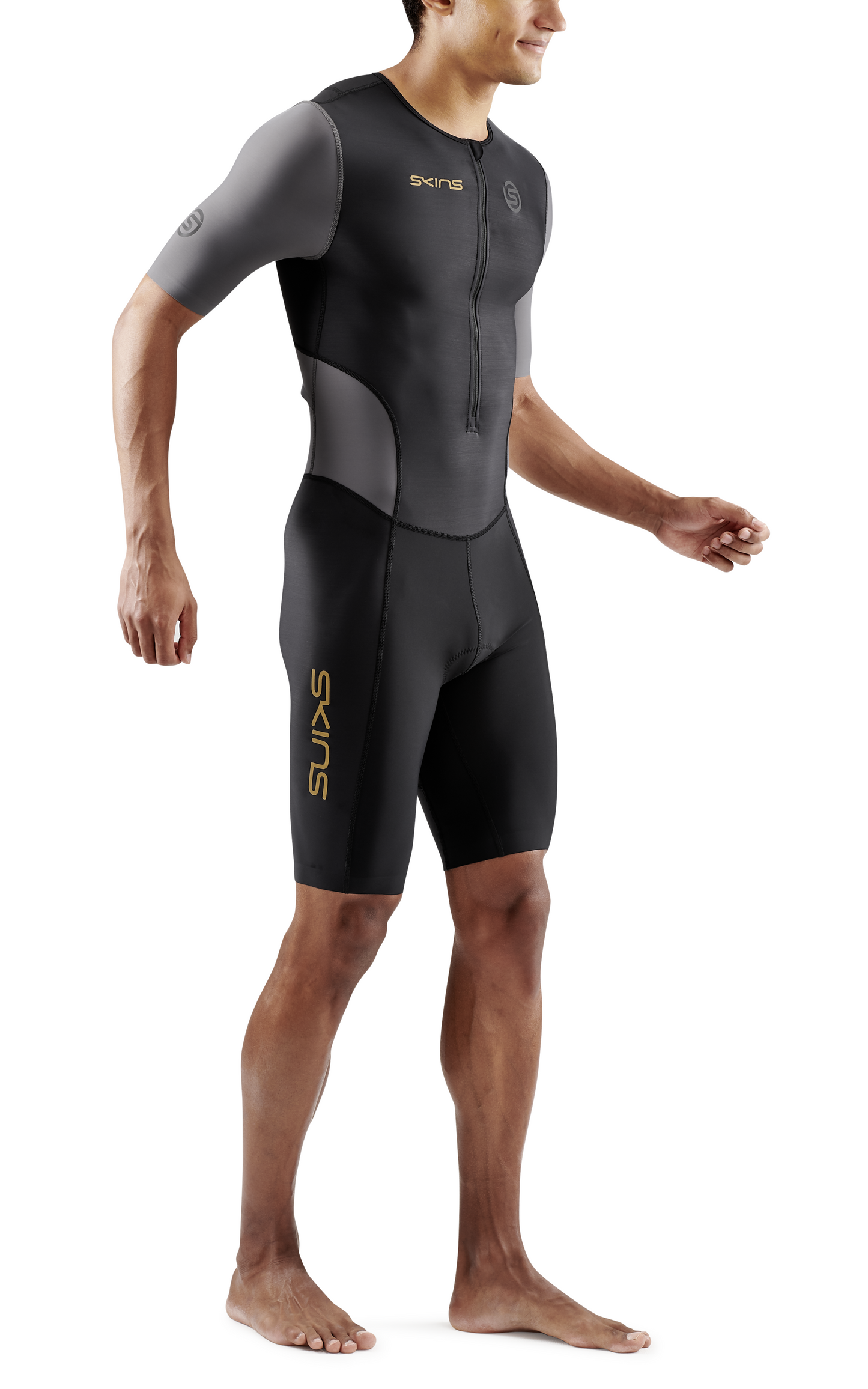 Skins Men's TRI Brand S/S Tri Suit - Black/Carbon