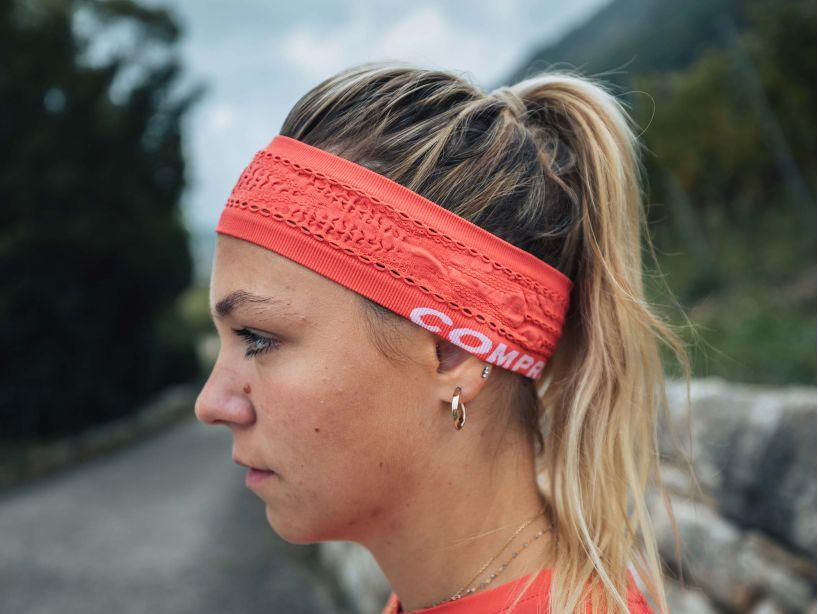 Compressport Unisex Thin Headband ON/OFF Coral - CU00010B_401_0TU