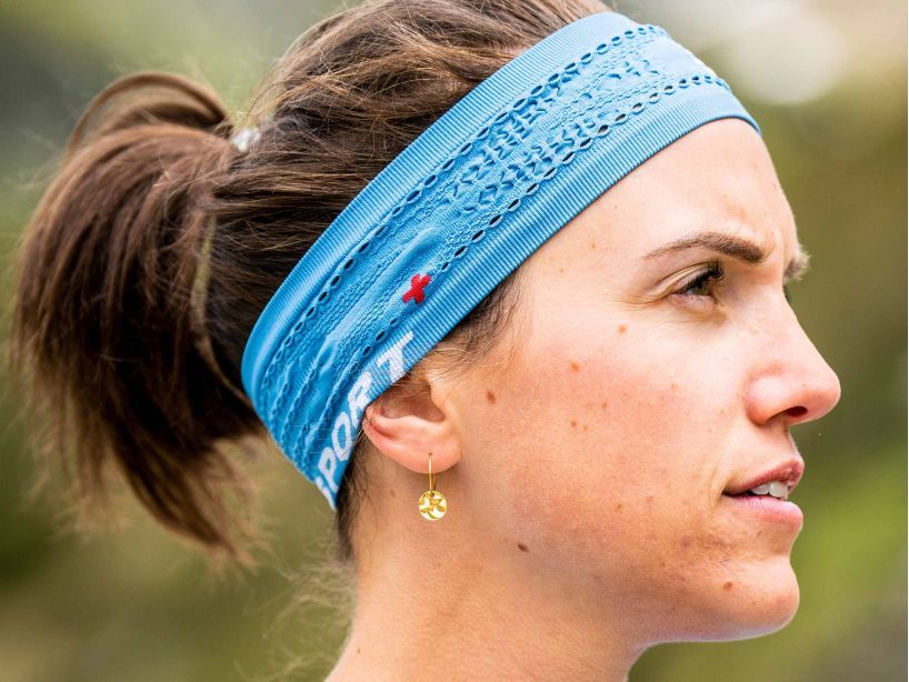 Compressport Unisex Thin Headband ON/OFF Pacific Blue - CU00010B_539_0